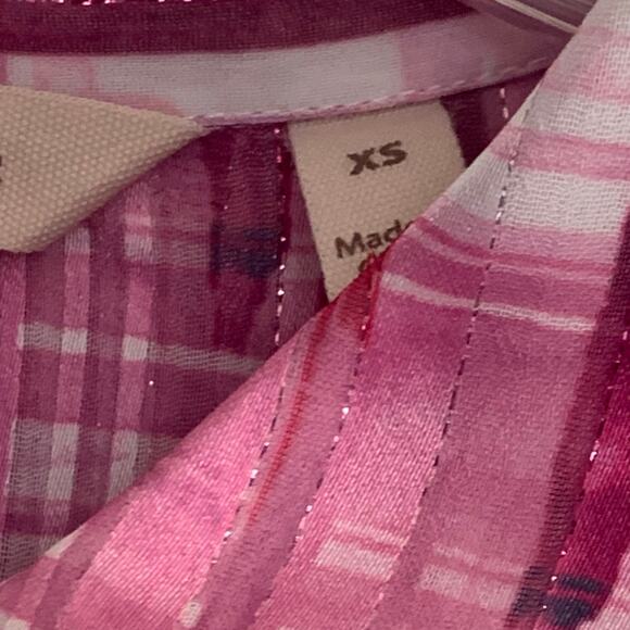 Soft Surroundings Pink Shades Patterned Buttoned LS Shirt Oversized Small - Picture 7 of 10